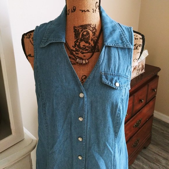 Vintage Robbie Bee Denim Look Dress - Picture 5 of 9